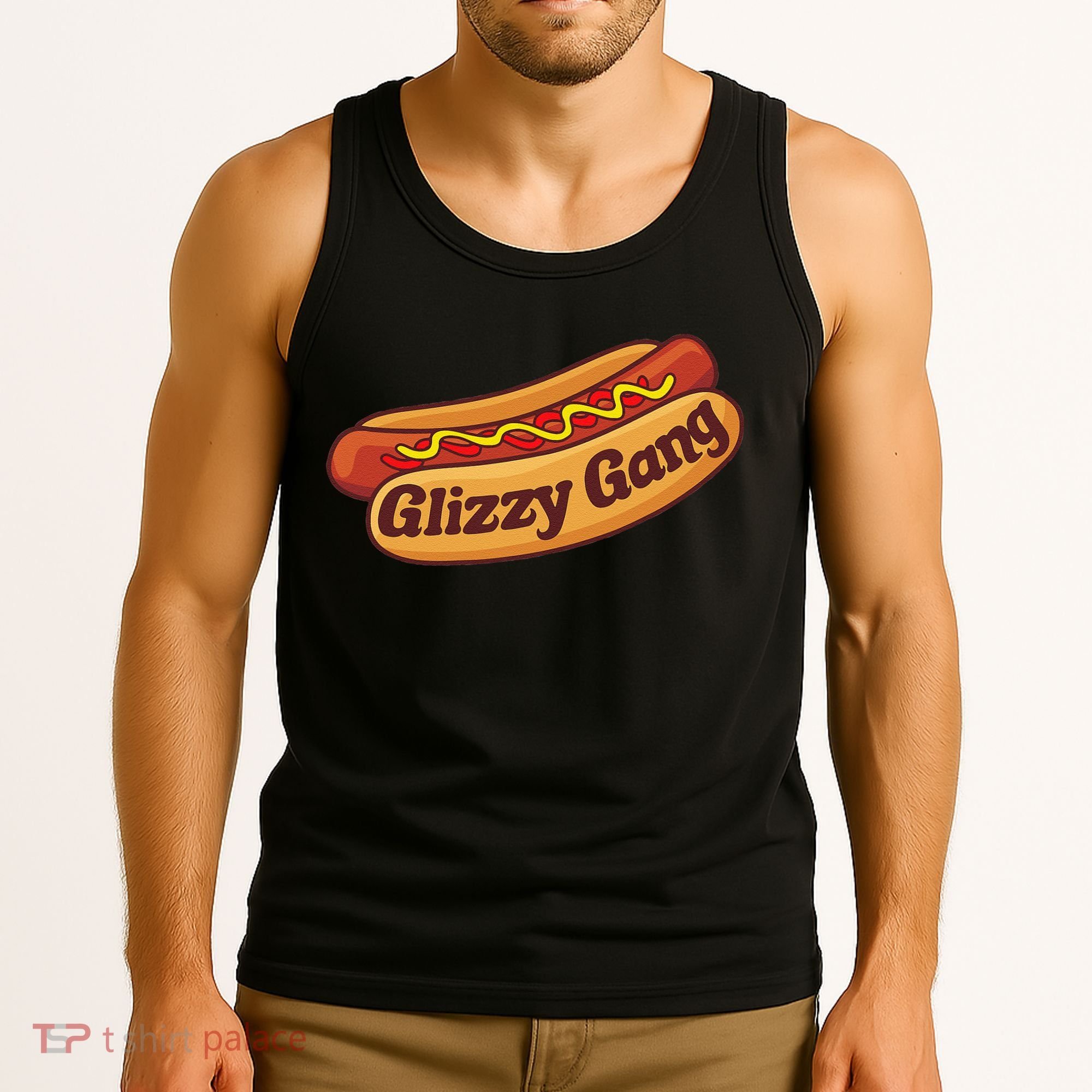 Glizzy Gang Gladiator Gobbler Funny Hot Dog Tank Top