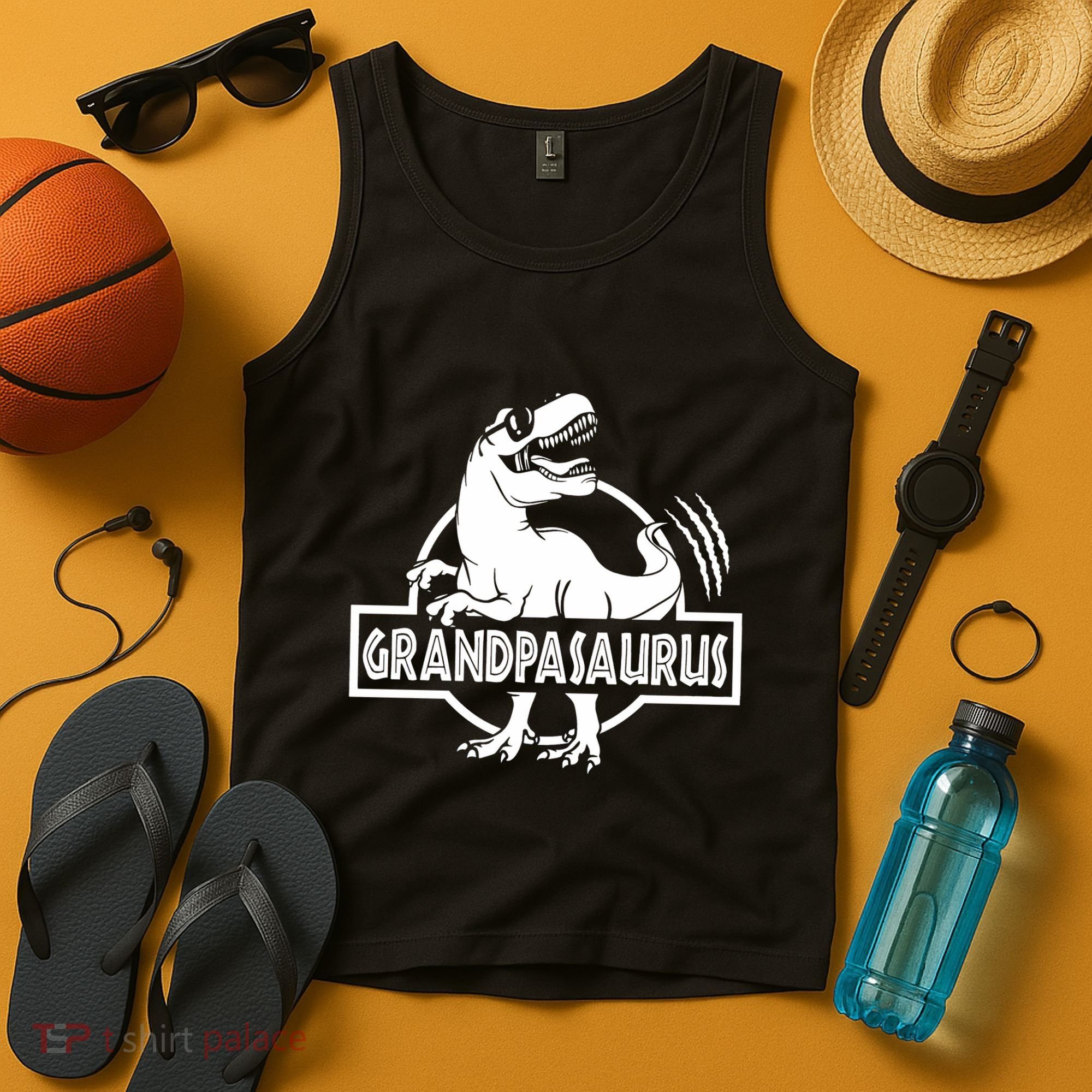 Grandpasaurus Grandfather Grandpa Pop Pop Trex Dinosaur Sweat Tank Top