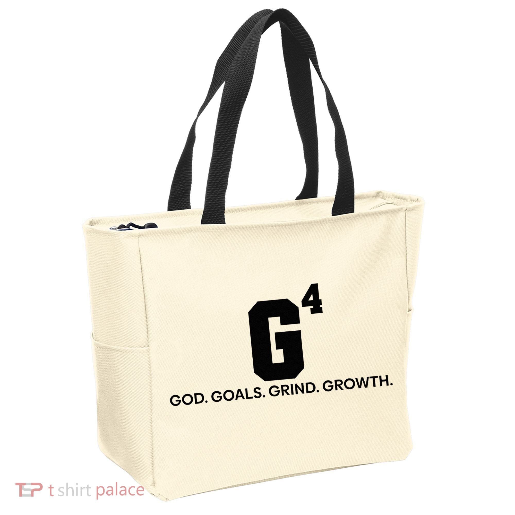 G4 God Goals Grind Growth Funny Christian Tote Bag