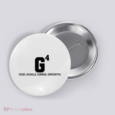 G4 God Goals Grind Growth Funny Christian Button