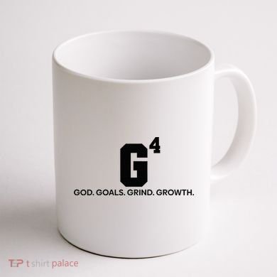 G4 God Goals Grind Growth Funny Christian Coffee Mug back