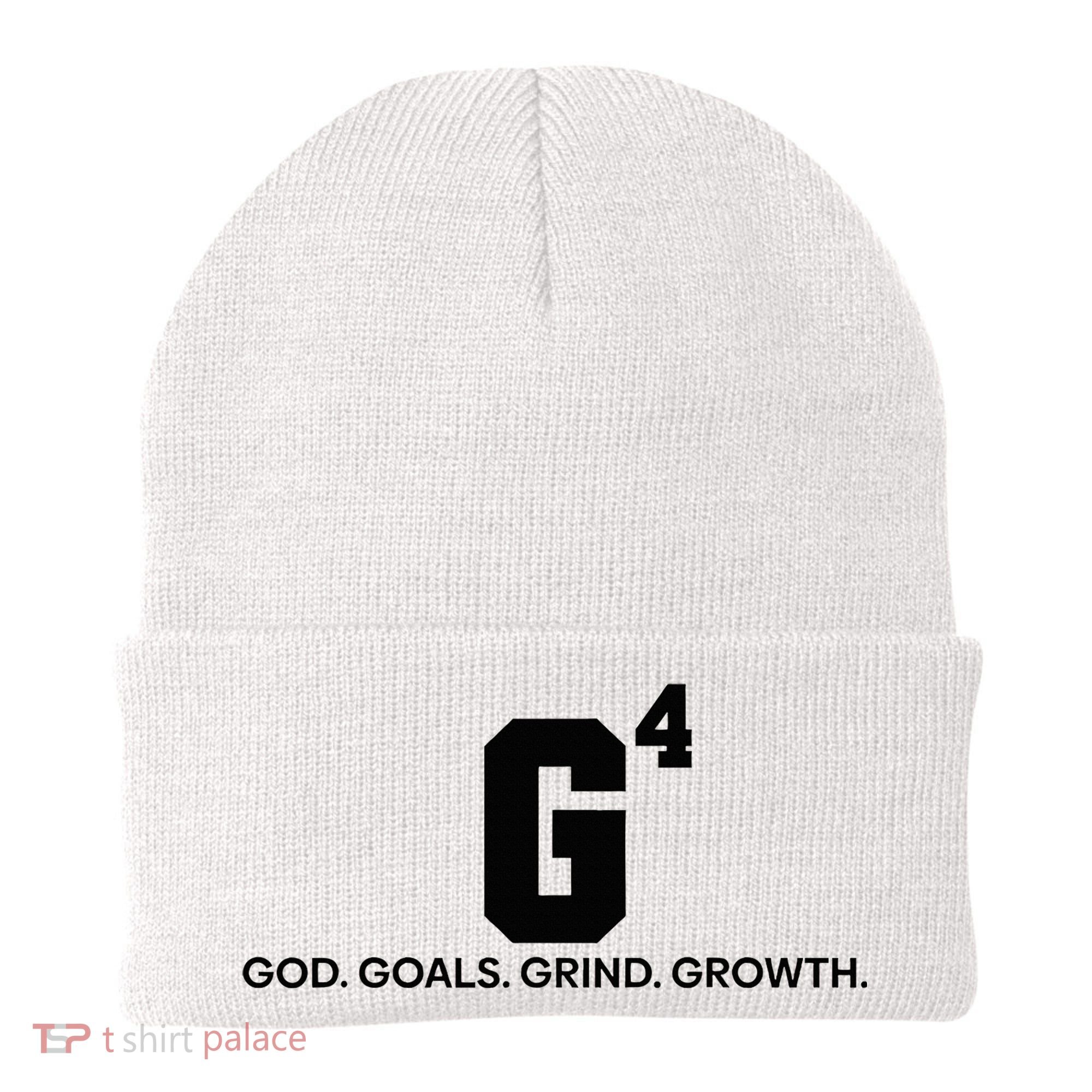 G4 God Goals Grind Growth Funny Christian Beanie