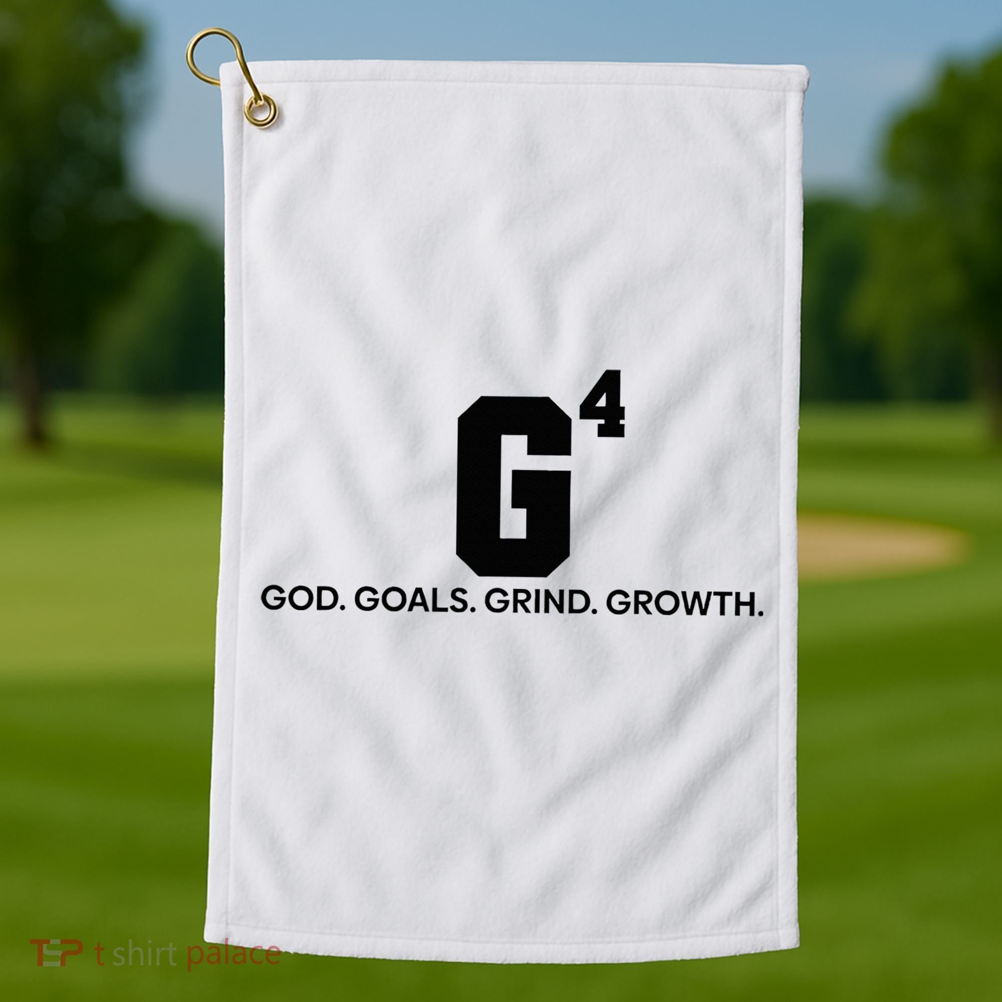 G4 God Goals Grind Growth Funny Christian Golf Towel