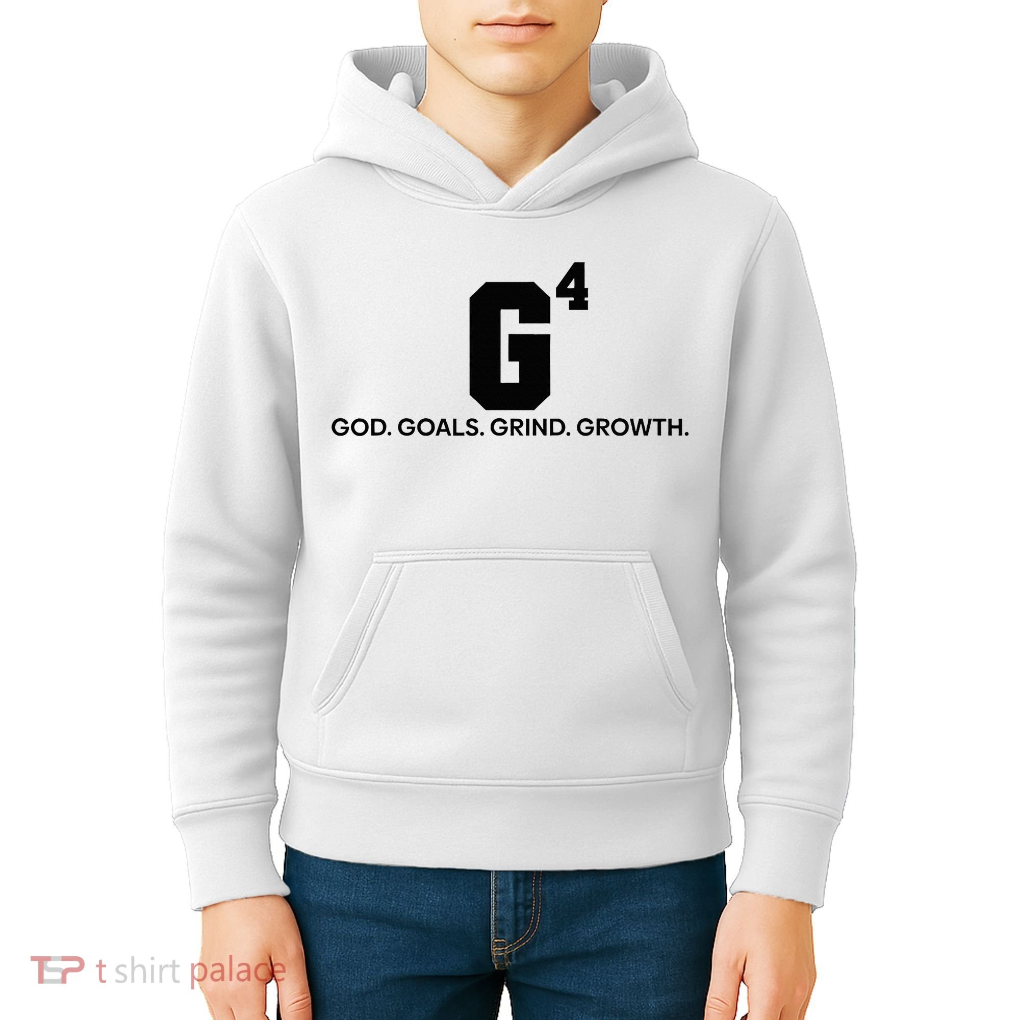 G4 God Goals Grind Growth Funny Christian Kids Hoodie