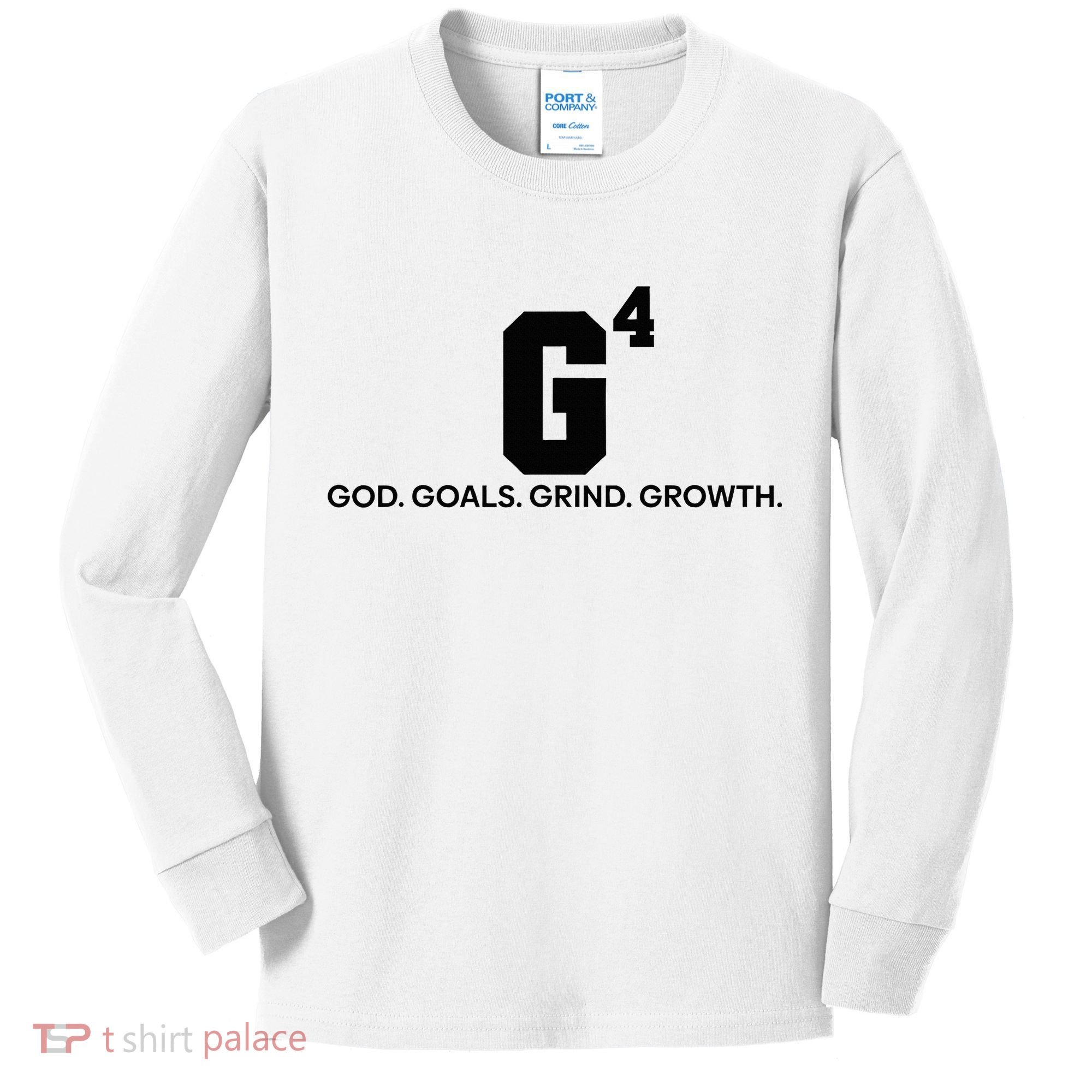 G4 God Goals Grind Growth Funny Christian Kids Long Sleeve Shirt
