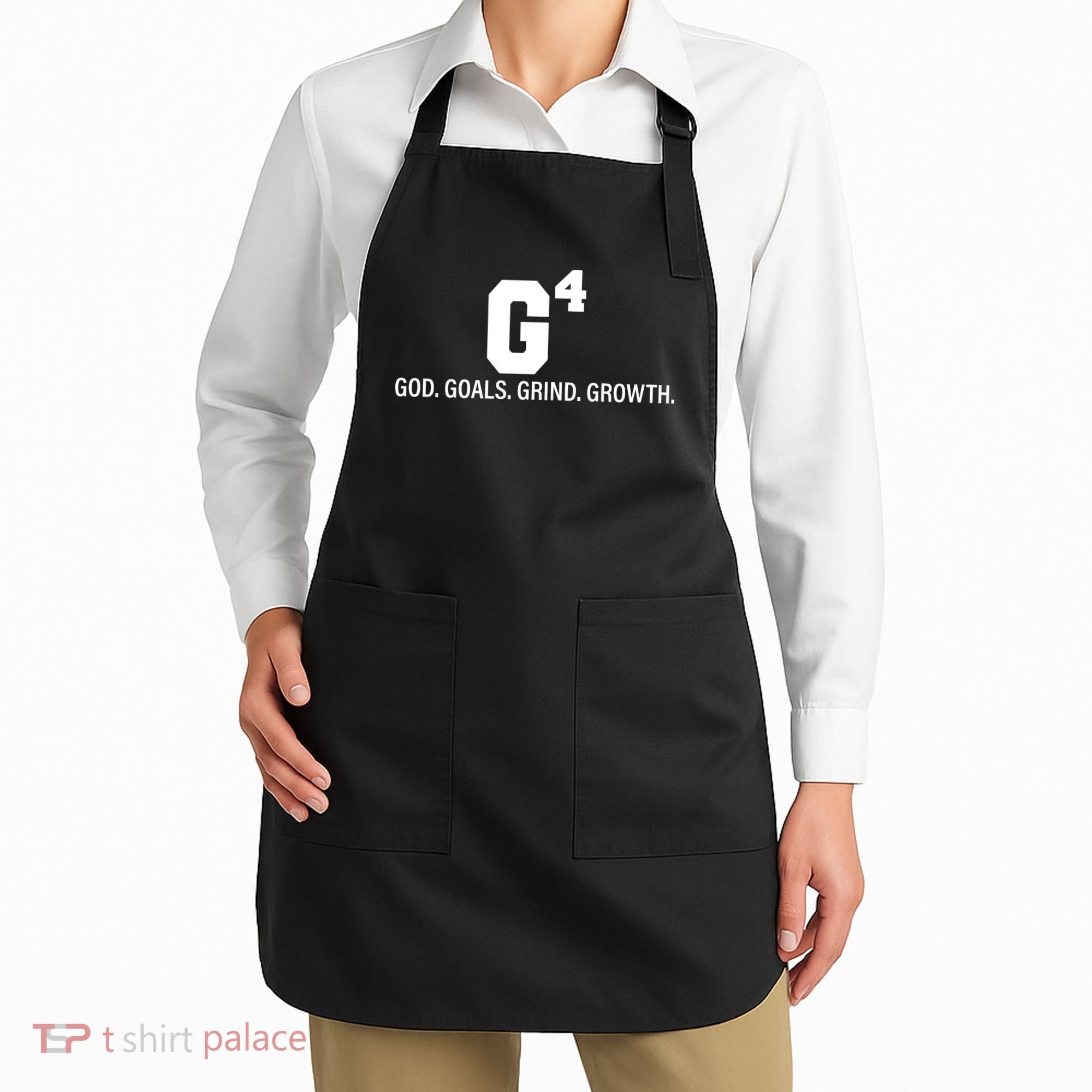 God Goals Grind Growth Apron