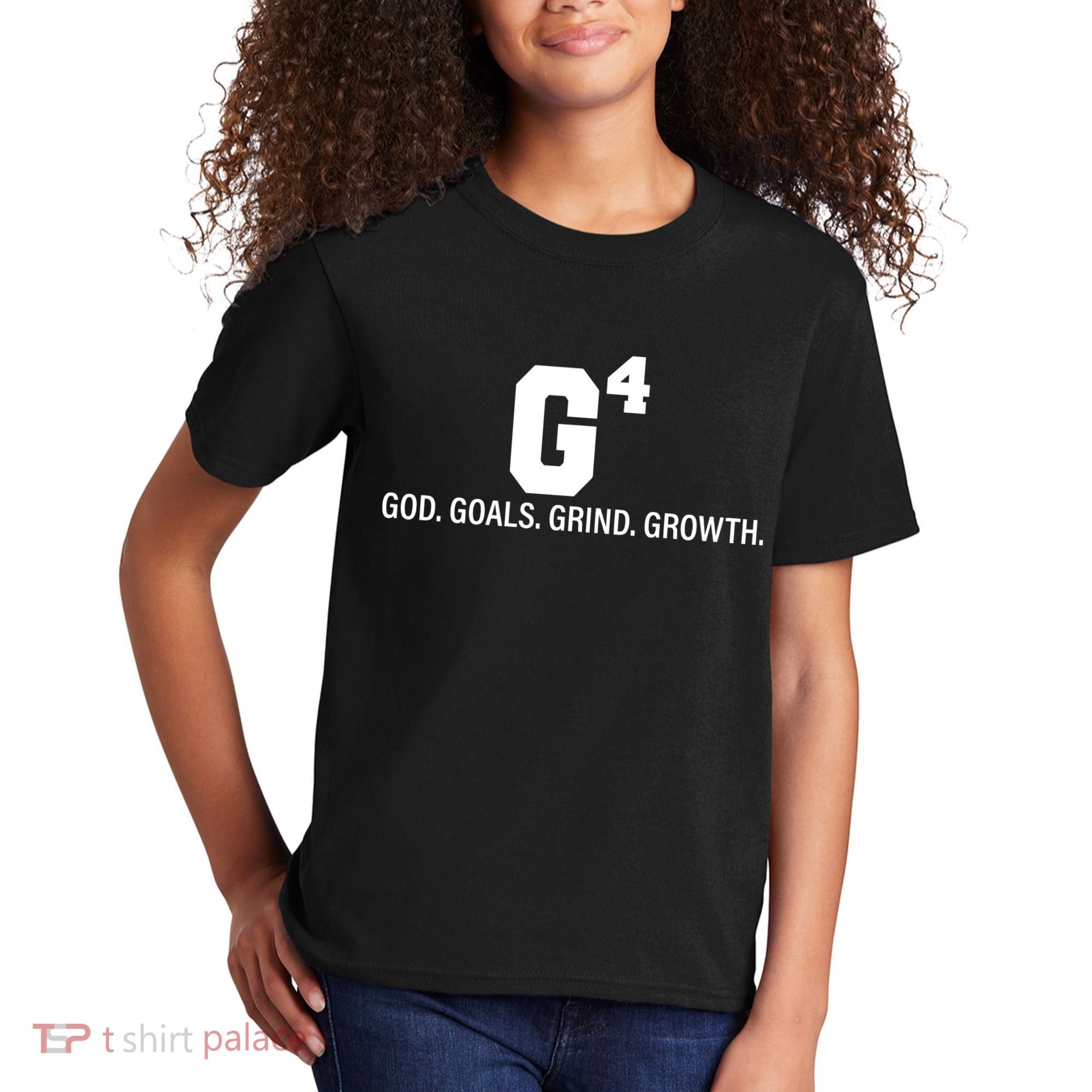God Goals Grind Growth Kids T-Shirt
