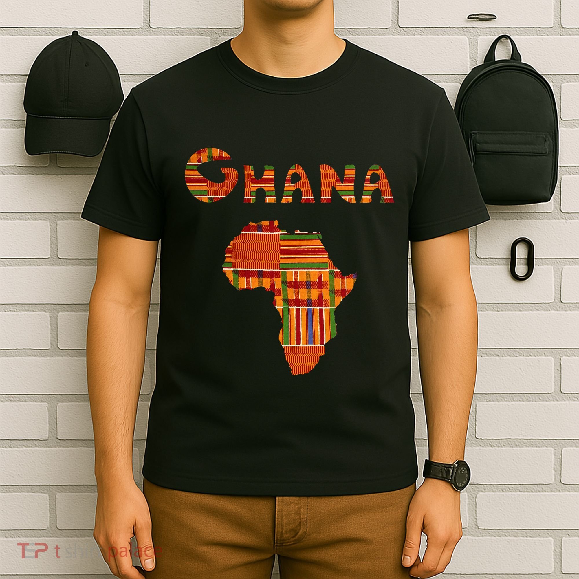 Ghana  Ghana  Ghana Africa Map Kente T-Shirt