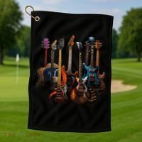 Guitars guitarists gift Golf Towel thumb 1