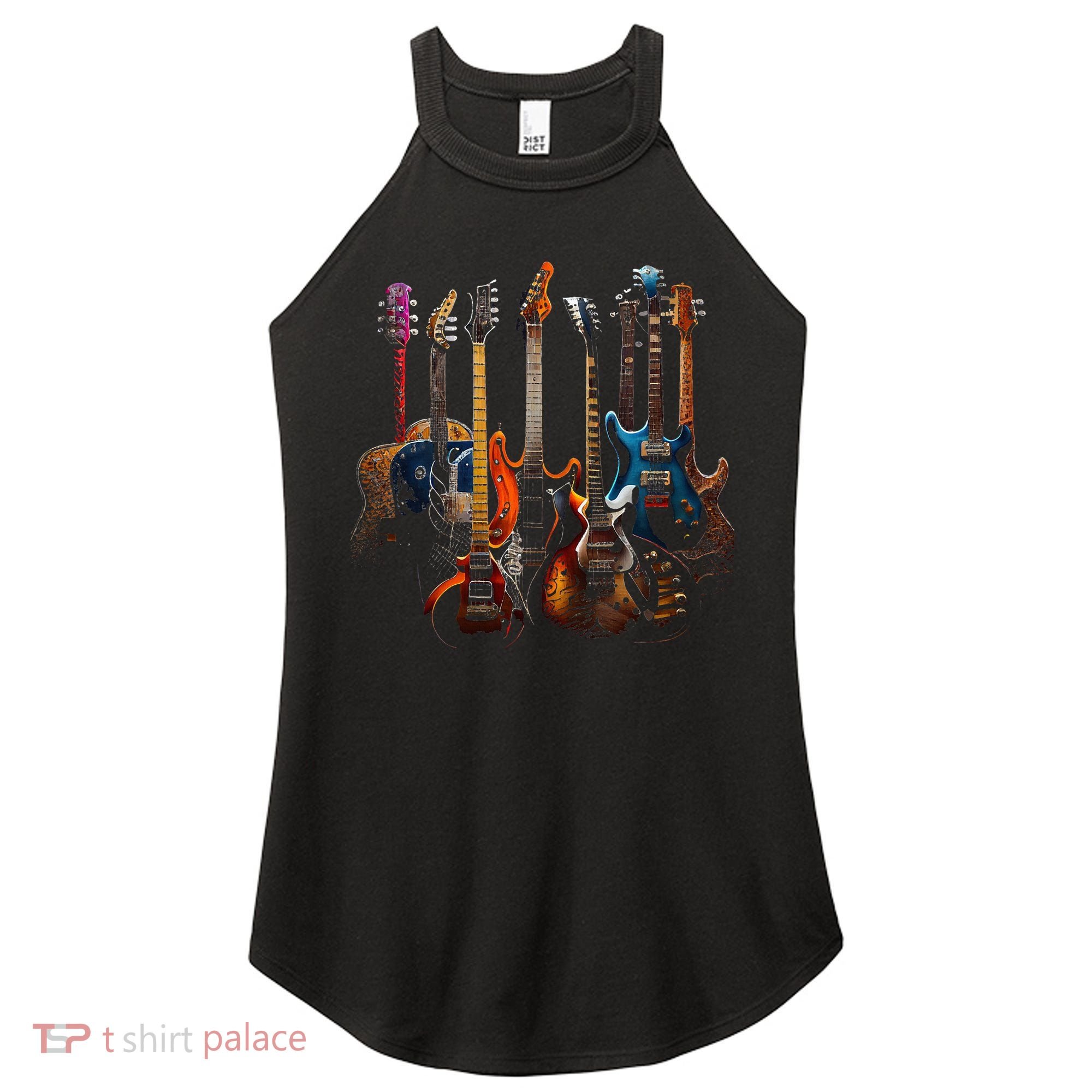 Guitars guitarists gift Women's Perfect Tri Rocker Tank