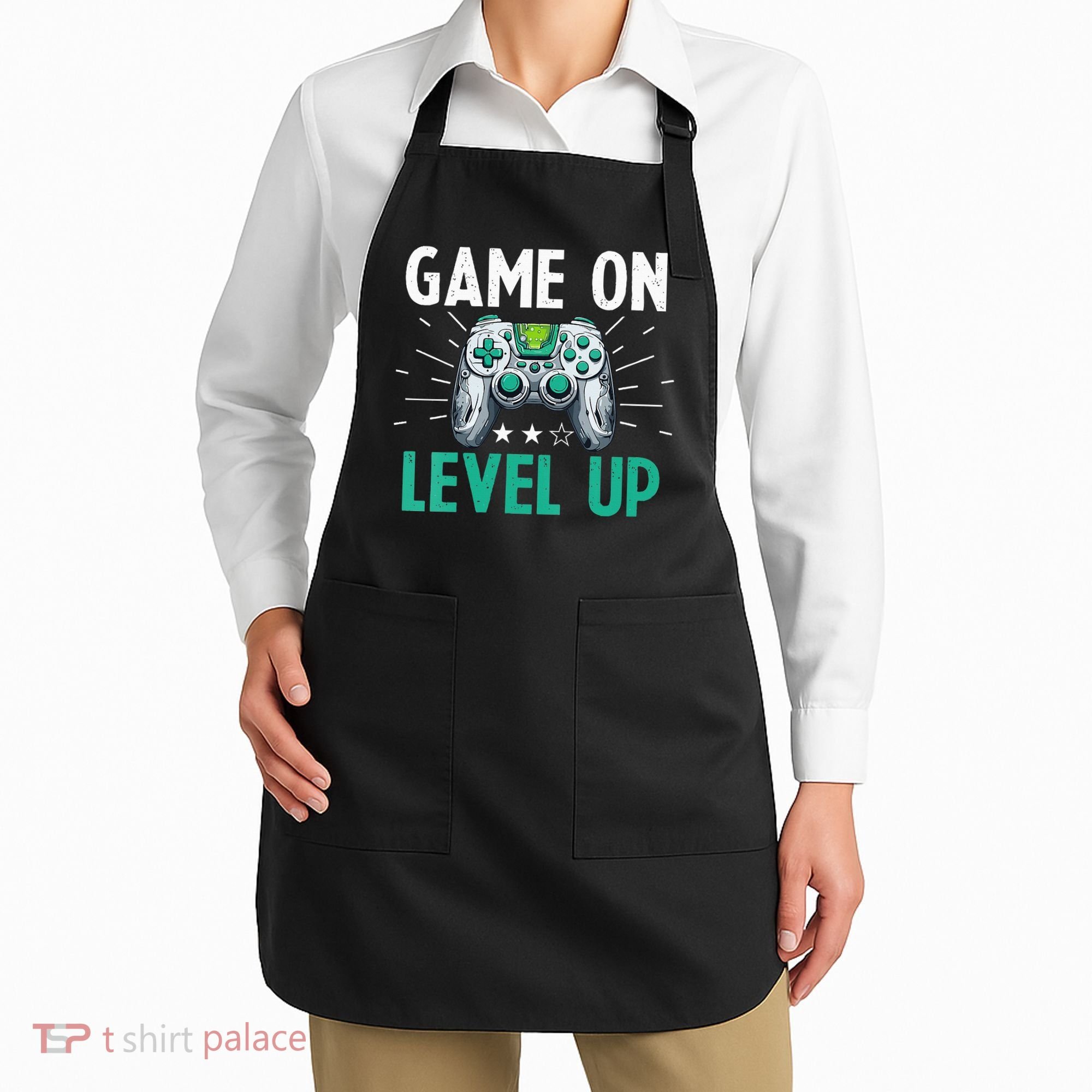 Gamer Gaming Game On Level Up VNeck Apron