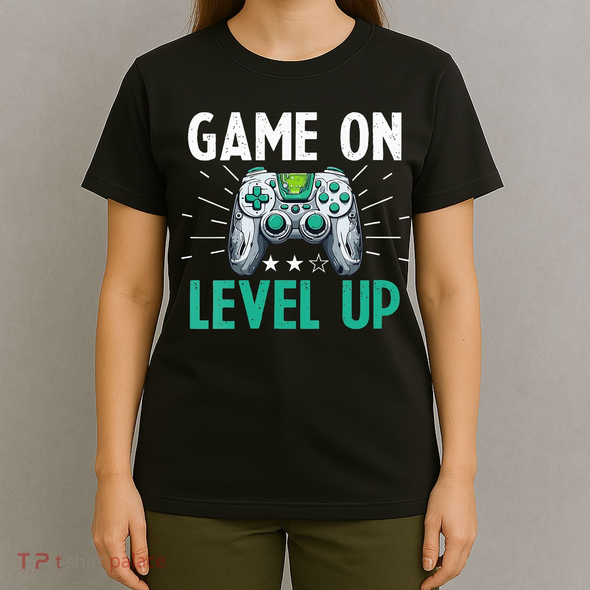 Gamer Gaming Game On Level Up VNeck T-Shirt