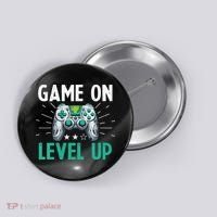Gamer Gaming Game On Level Up VNeck Button thumb 0