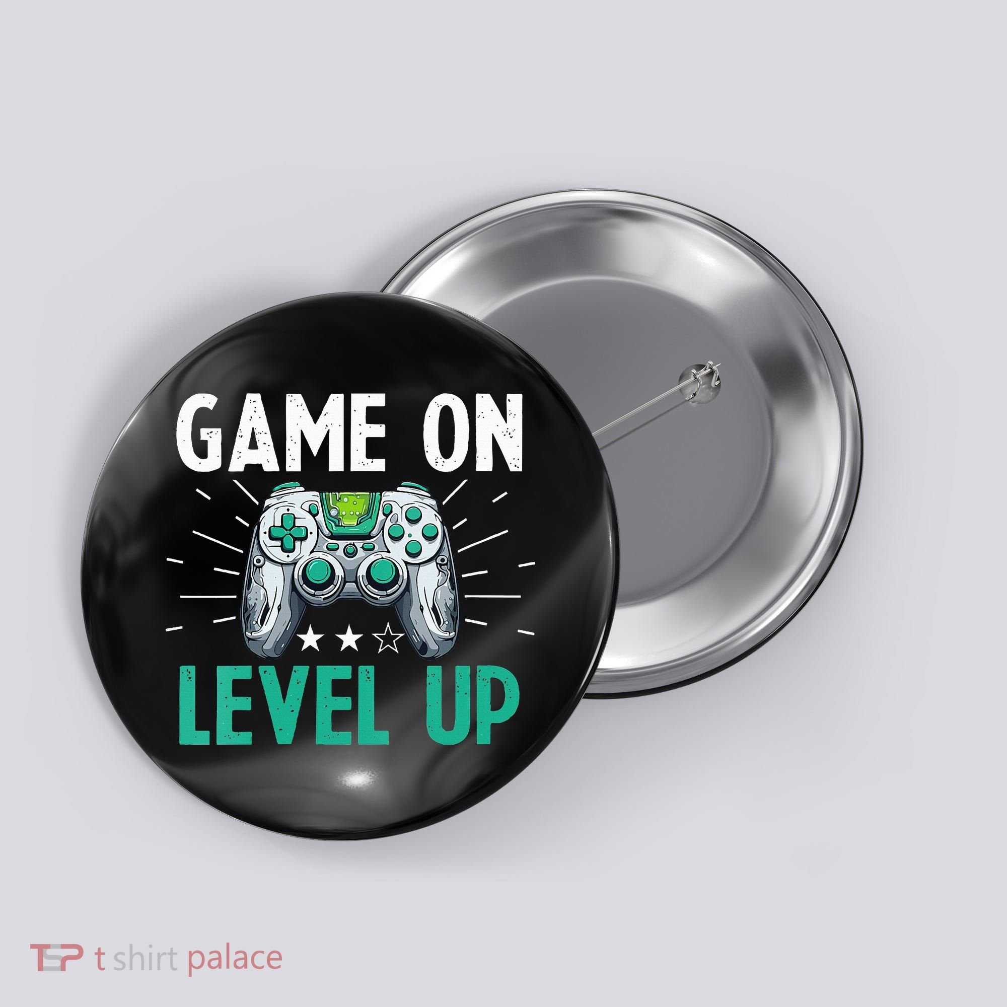 Gamer Gaming Game On Level Up VNeck Button