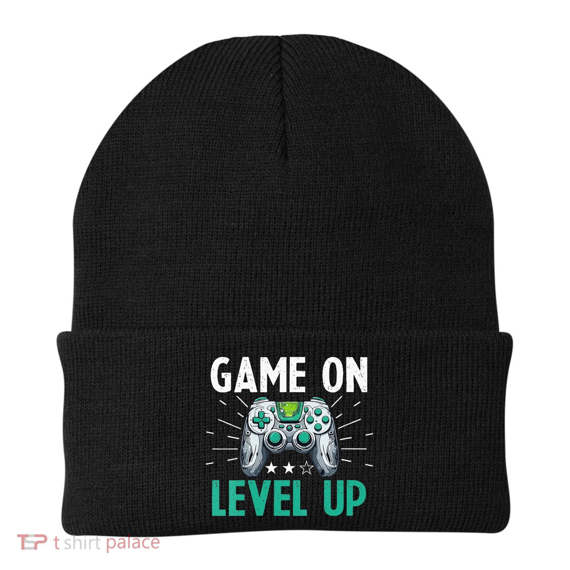 Gamer Gaming Game On Level Up VNeck Beanie