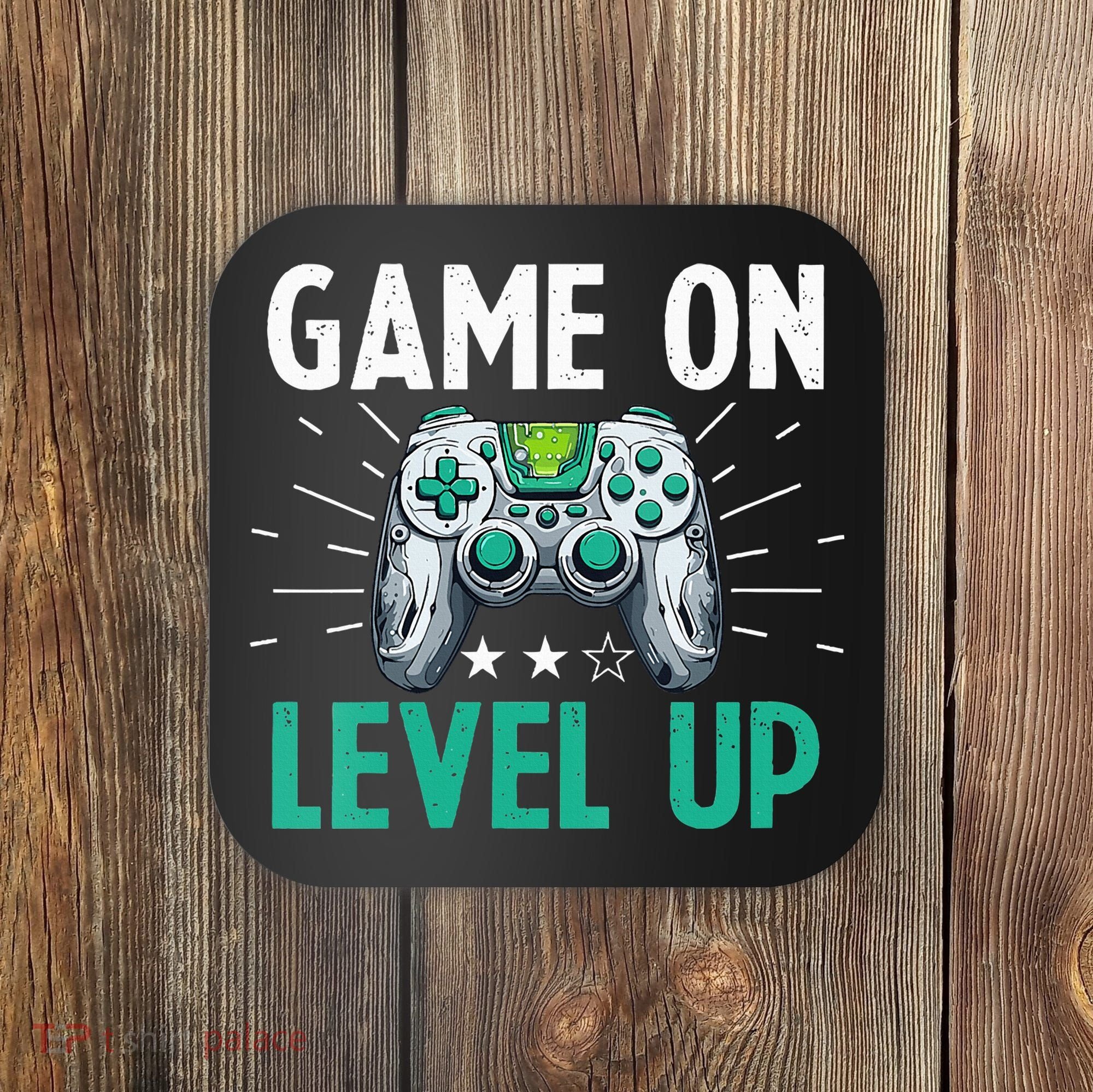 Gamer Gaming Game On Level Up VNeck Coaster