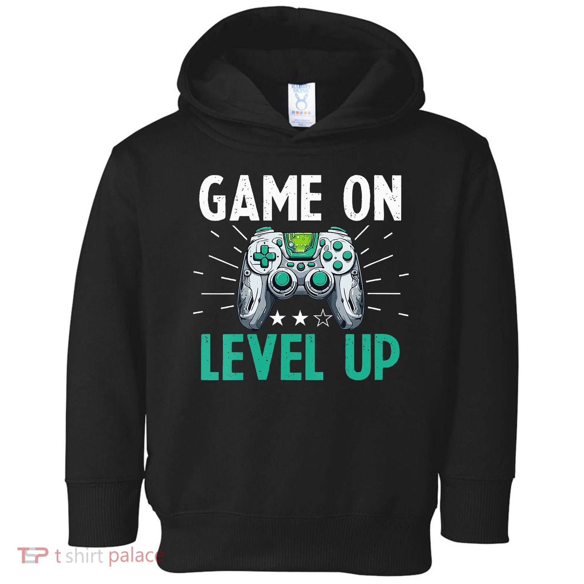 Gamer Gaming Game On Level Up VNeck Toddler Hoodie