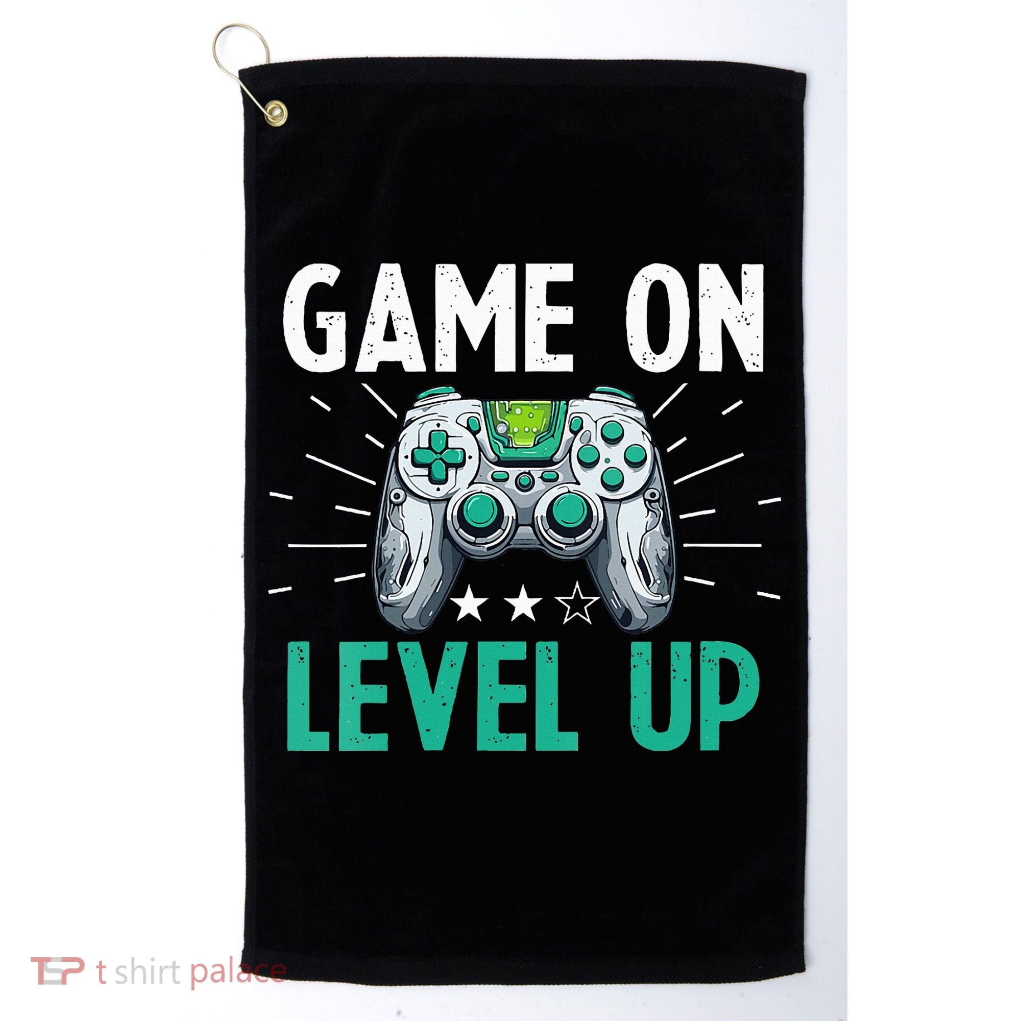Gamer Gaming Game On Level Up VNeck Golf Towel