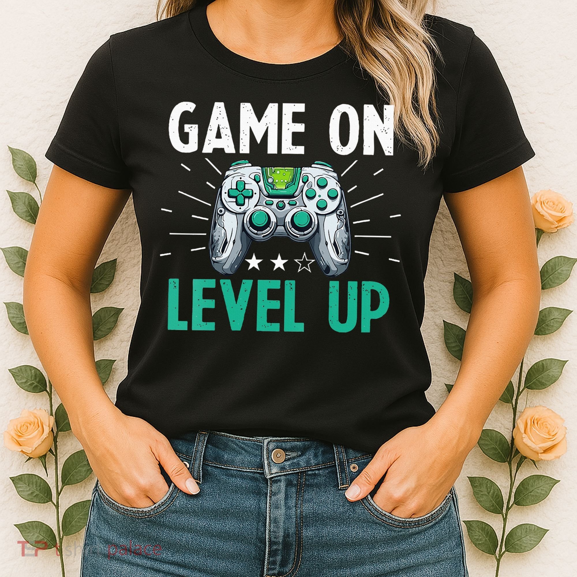 Gamer Gaming Game On Level Up VNeck Women's T-Shirt