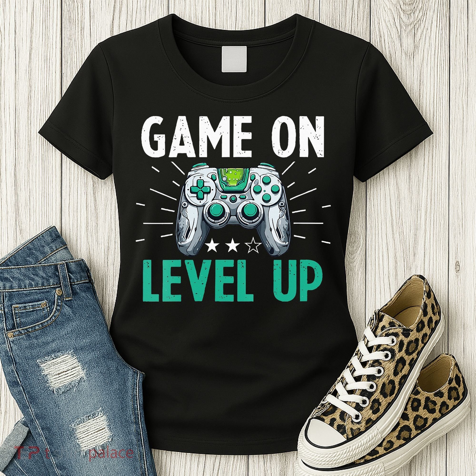 Gamer Gaming Game On Level Up VNeck Women's T-Shirt
