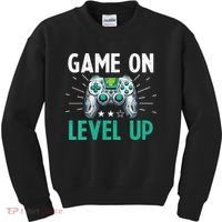 Gamer Gaming Game On Level Up VNeck Kids Sweatshirt thumb 0