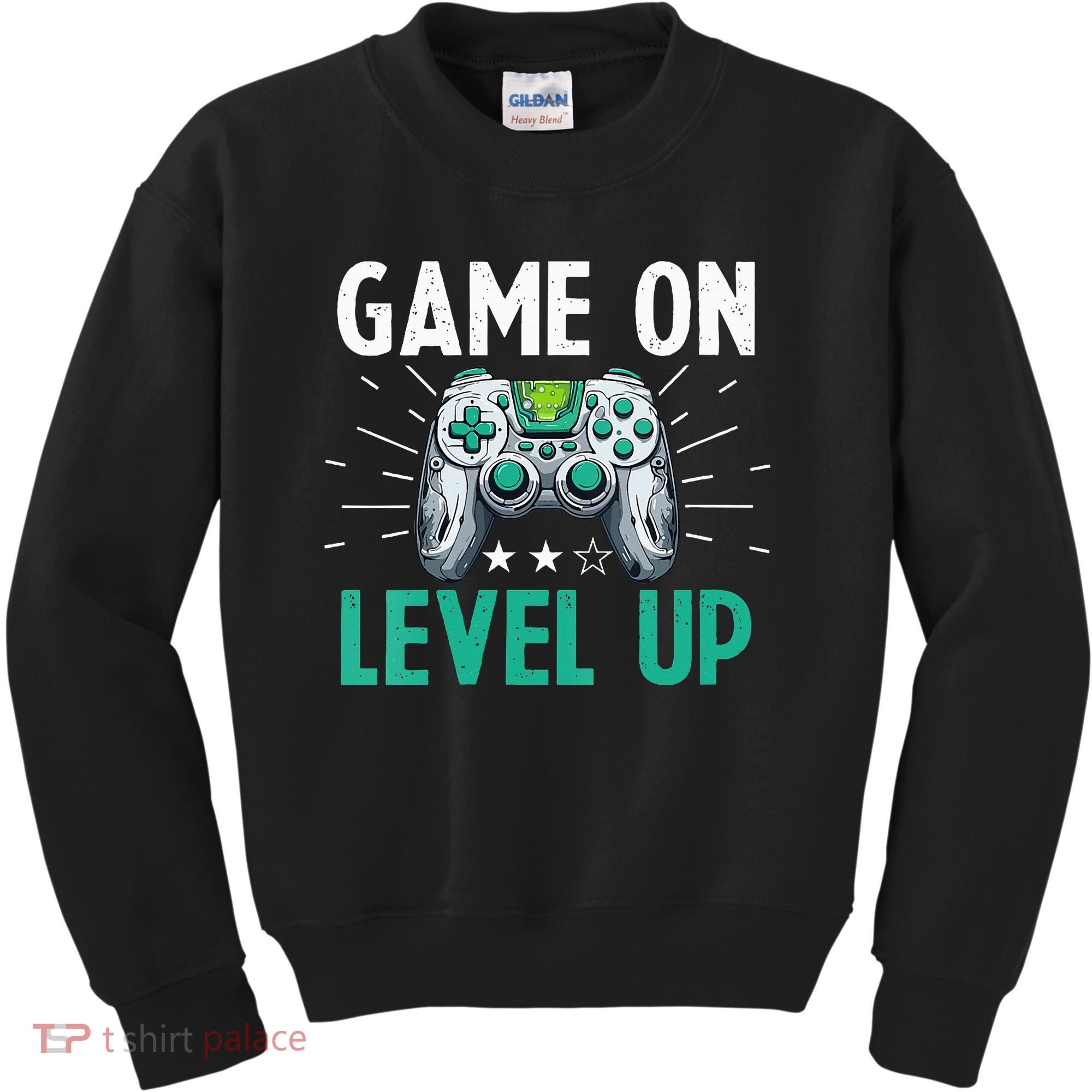 Gamer Gaming Game On Level Up VNeck Kids Sweatshirt