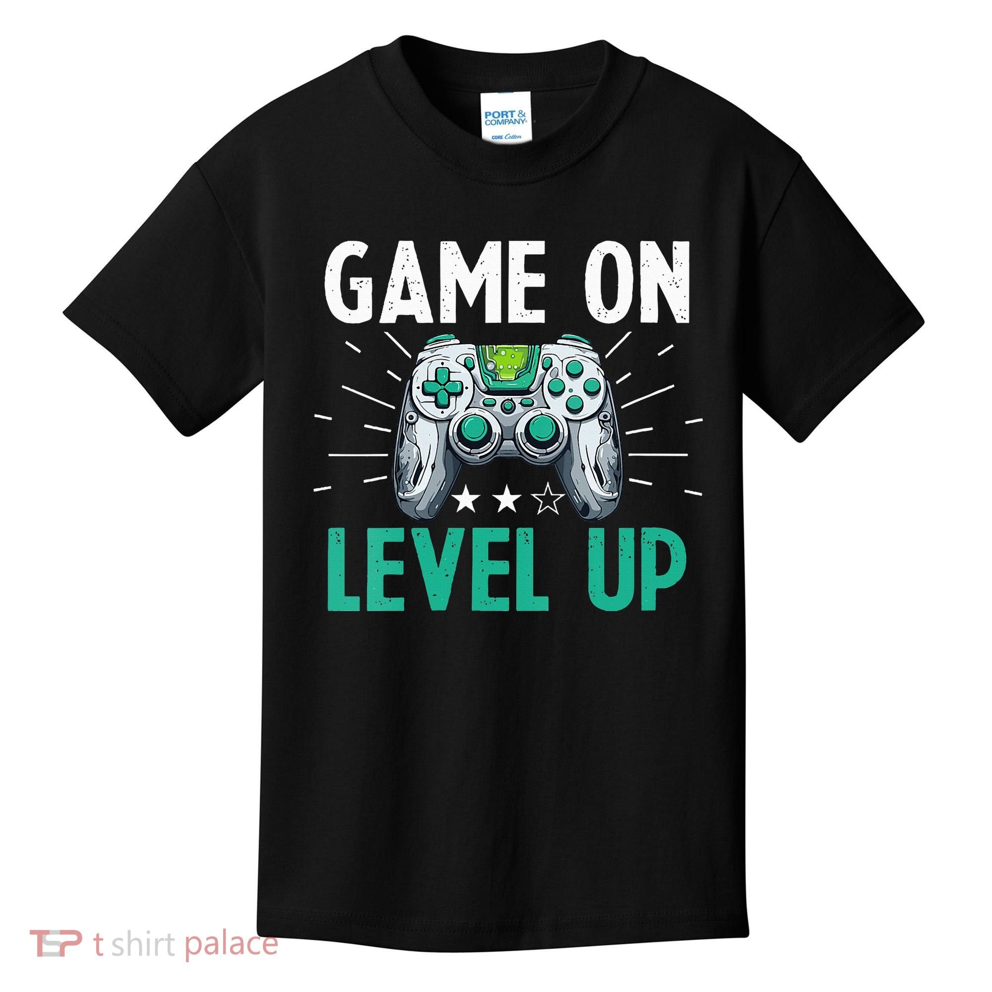 Gamer Gaming Game On Level Up VNeck Kids T-Shirt