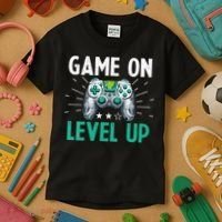 Gamer Gaming Game On Level Up VNeck Kids T-Shirt thumb 3