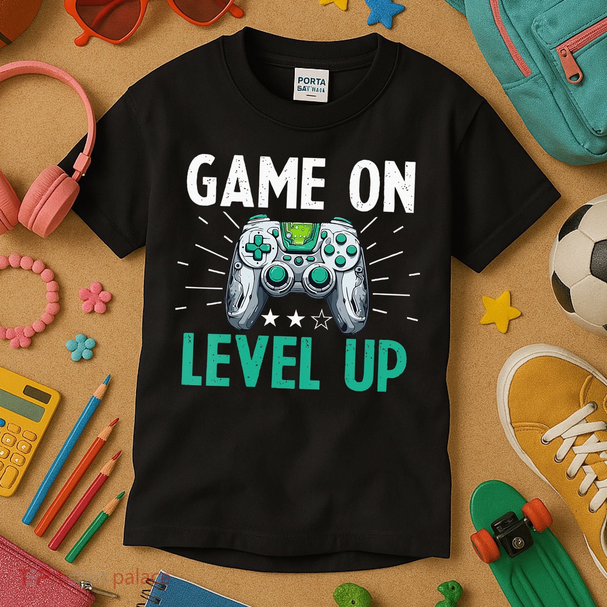 Gamer Gaming Game On Level Up VNeck Kids T-Shirt