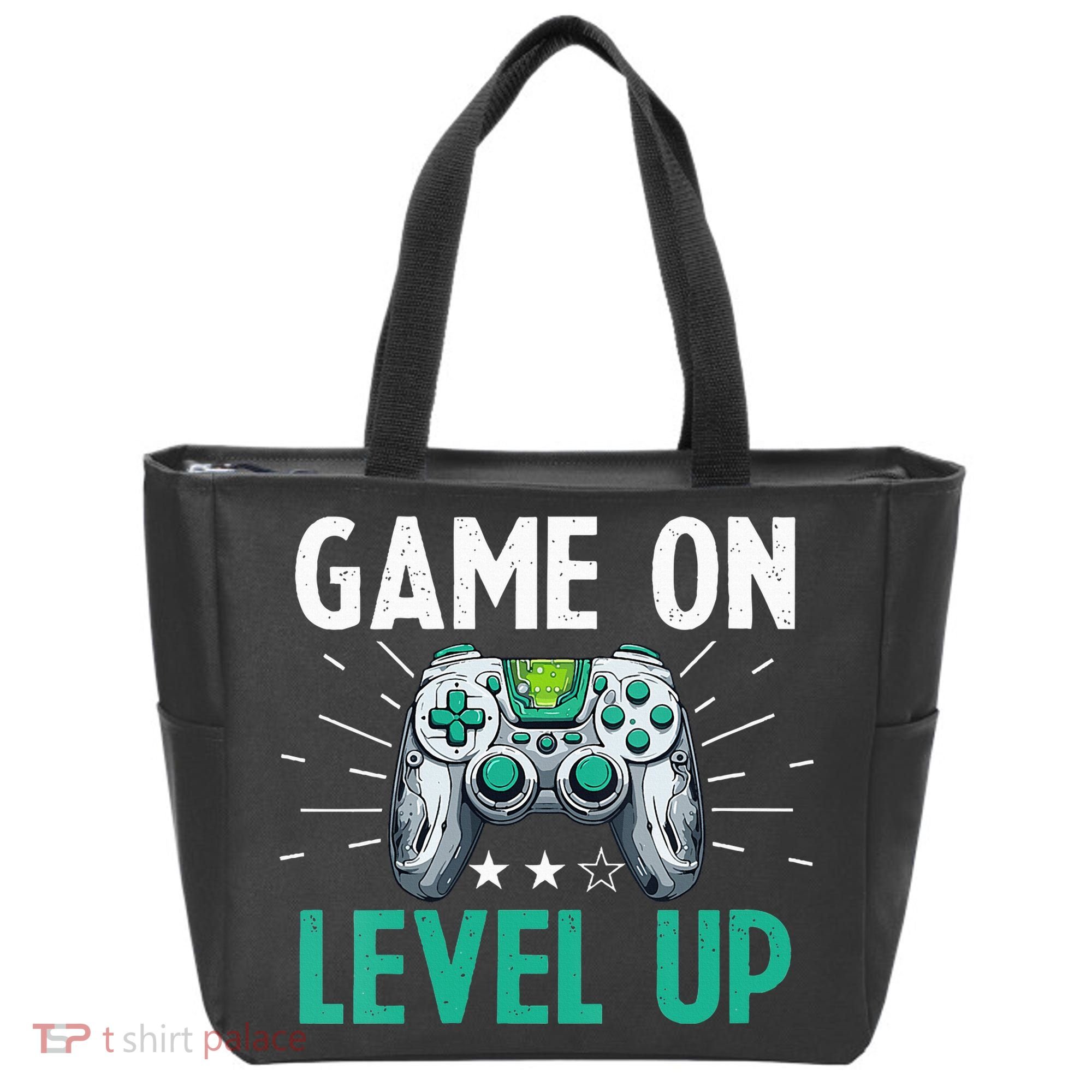 Gamer Gaming Game On Level Up VNeck Tote Bag