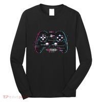 Glitchy Gamepad Gamer Long Sleeve Shirt thumb 0