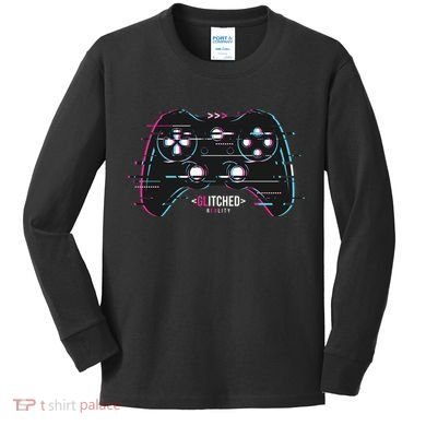 Glitchy Gamepad Gamer Kids Long Sleeve Shirt