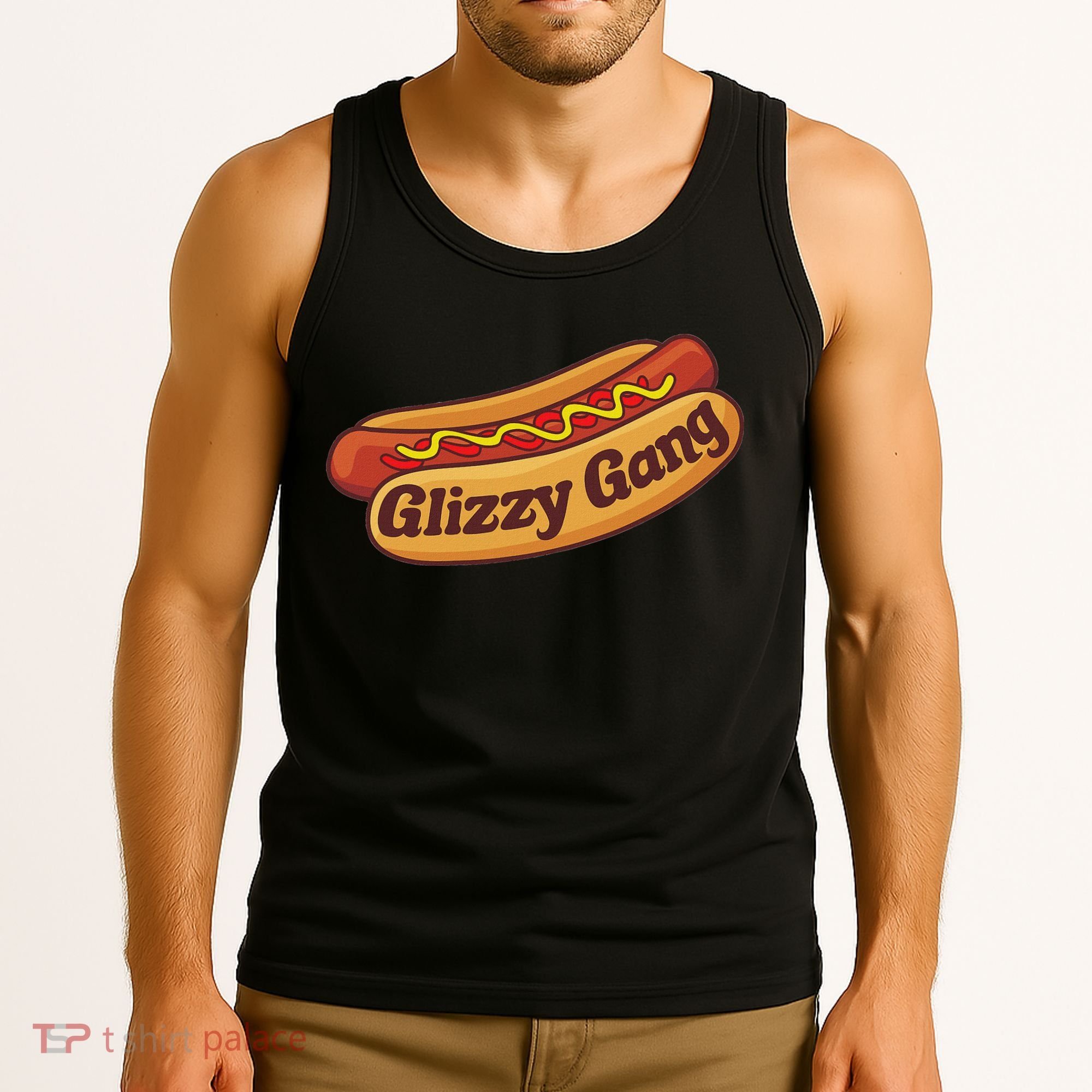 Glizzy Gang Gladiator Gobbler Funny Hot Dog Tank Top