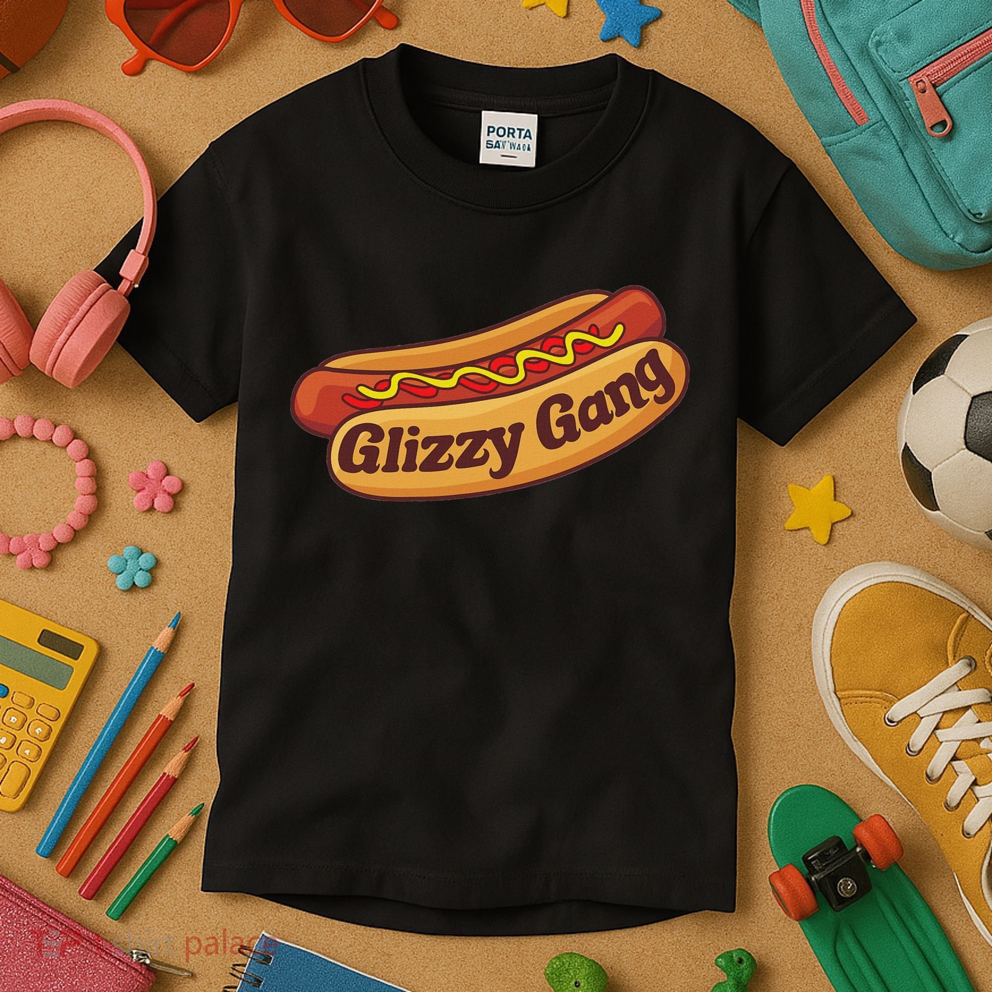 Glizzy Gang Gladiator Gobbler Funny Hot Dog Kids T-Shirt