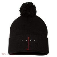 Golfer Golf Pom Pom 12in Knit Beanie thumb 0