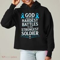 God Gives Hardest Battle Prostate Cancer Awareness Ladies Heavyweight Boxy Pullover Hoodie thumb 0