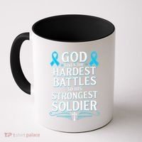 God Gives Hardest Battle Prostate Cancer Awareness Coffee Mug thumb 0