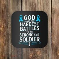 God Gives Hardest Battle Prostate Cancer Awareness Coaster thumb 0