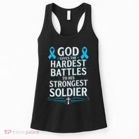 God Gives Hardest Battle Prostate Cancer Awareness Women's Tank Top thumb 0