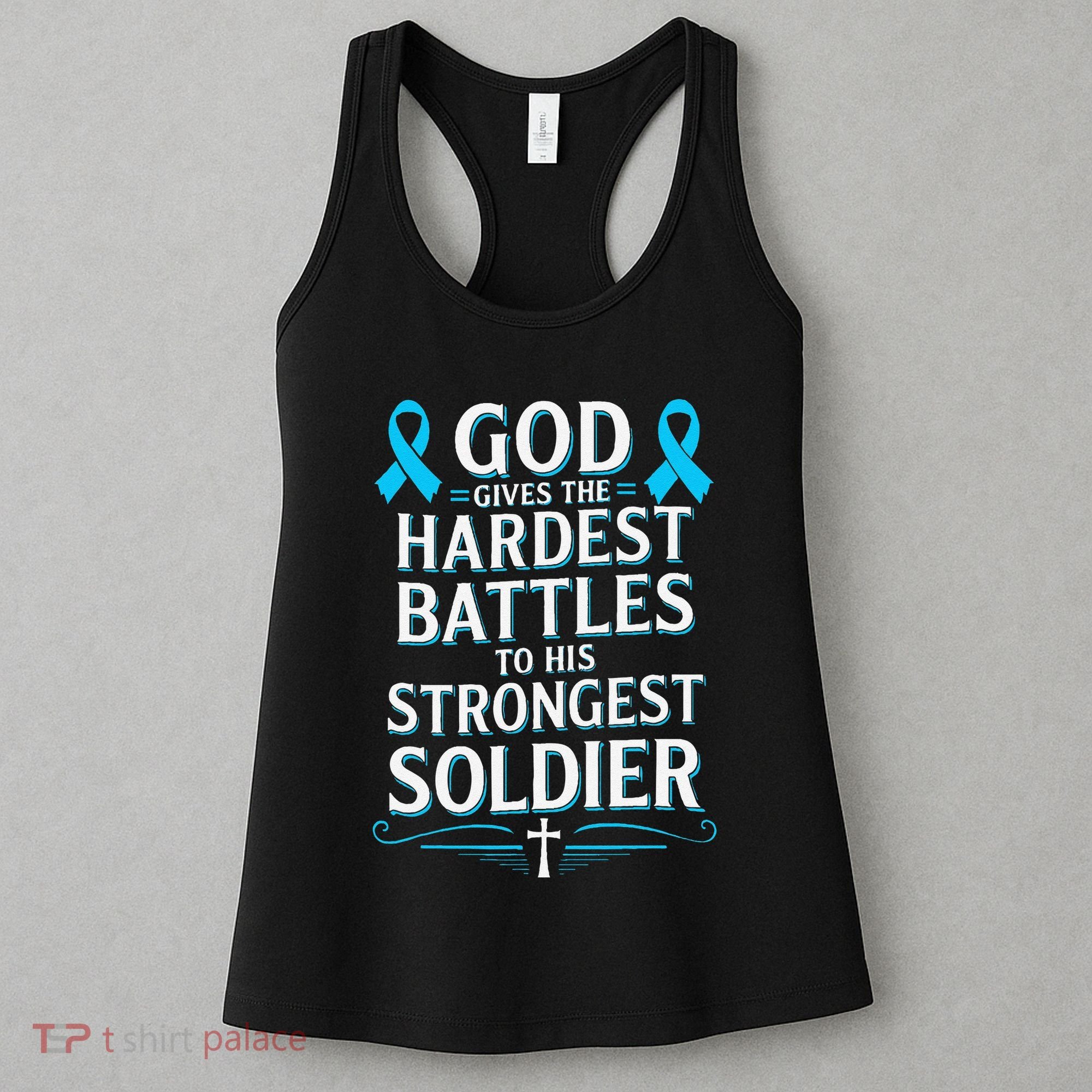 God Gives Hardest Battle Prostate Cancer Awareness Women's Tank Top