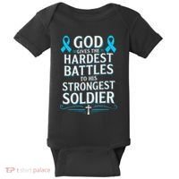 God Gives Hardest Battle Prostate Cancer Awareness Baby Bodysuit thumb 0