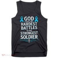 God Gives Hardest Battle Prostate Cancer Awareness Tank Top thumb 0
