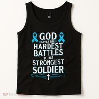 God Gives Hardest Battle Prostate Cancer Awareness Tank Top thumb 2