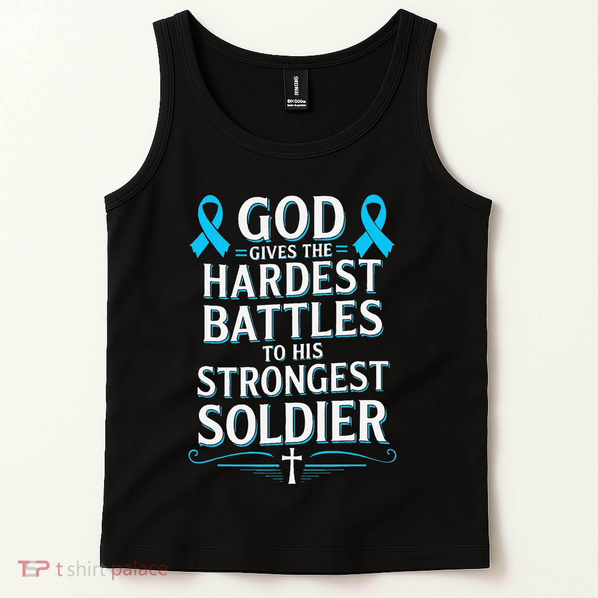 God Gives Hardest Battle Prostate Cancer Awareness Tank Top