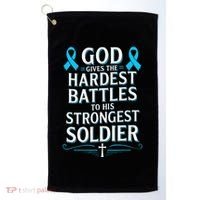 God Gives Hardest Battle Prostate Cancer Awareness Golf Towel thumb 0