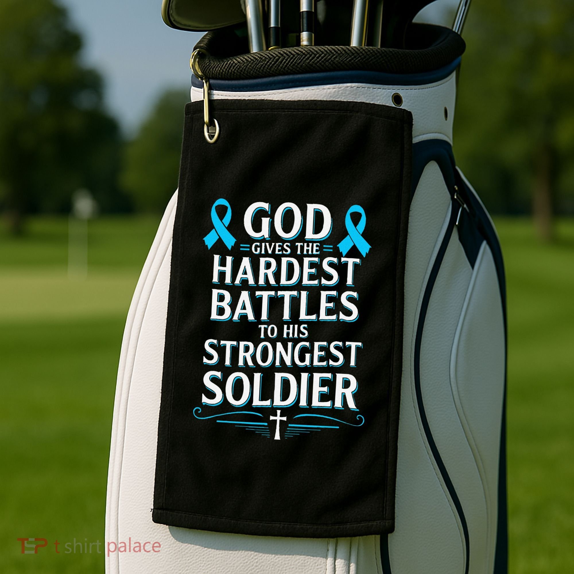 God Gives Hardest Battle Prostate Cancer Awareness Golf Towel