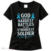 God Gives Hardest Battle Prostate Cancer Awareness Women's T-Shirt thumb 0