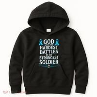 God Gives Hardest Battle Prostate Cancer Awareness Kids Hoodie thumb 0