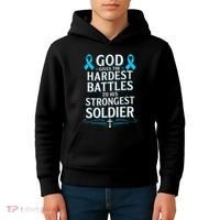 God Gives Hardest Battle Prostate Cancer Awareness Kids Hoodie thumb 4