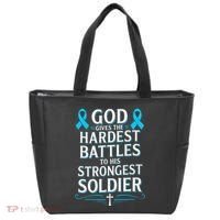 God Gives Hardest Battle Prostate Cancer Awareness Tote Bag thumb 0